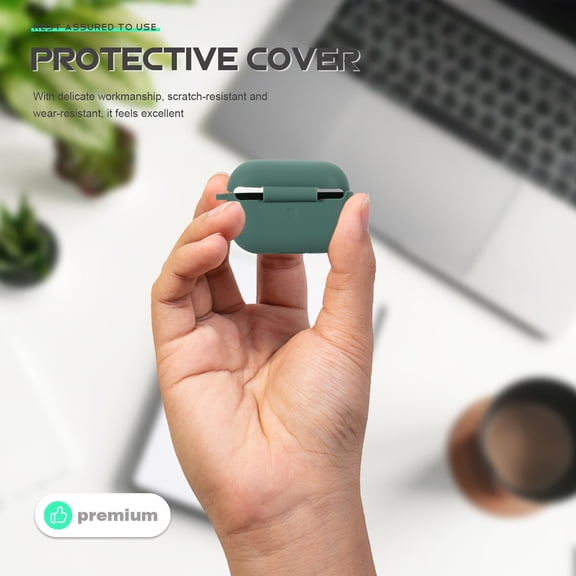 COMPUKAS Green Silicone Portable Headphone Cover Set, Protective Shell, Wear-Resistant and Sturdy Design