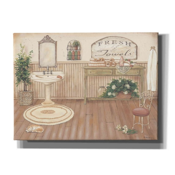 Epic Graffiti 'Vintage Bath II' by Pam Britton, Canvas Wall Art, 54"x40"