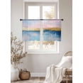 thumbnail image 5 of Sheer Curtains 45 Inches Long, Oil Painting Pink Blue Light Filtering Window Curtains for Living Room/Bedroom, Artwork Abstract Modern Rod Pocket Voile Sheer Curtain Drapes, 52"W x 45"L, 2 Panels, 5 of 8