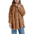 thumbnail image 2 of EnJoCho Kids Button Wearable Blanket Hoodie, Soft Fuzzy Fleece Loose Fit Outerwear, Cozy Warm Bed Jacket, Boys Girls Night Loungewear for Relaxing at Home and Cold Evening Wear, 2 of 8
