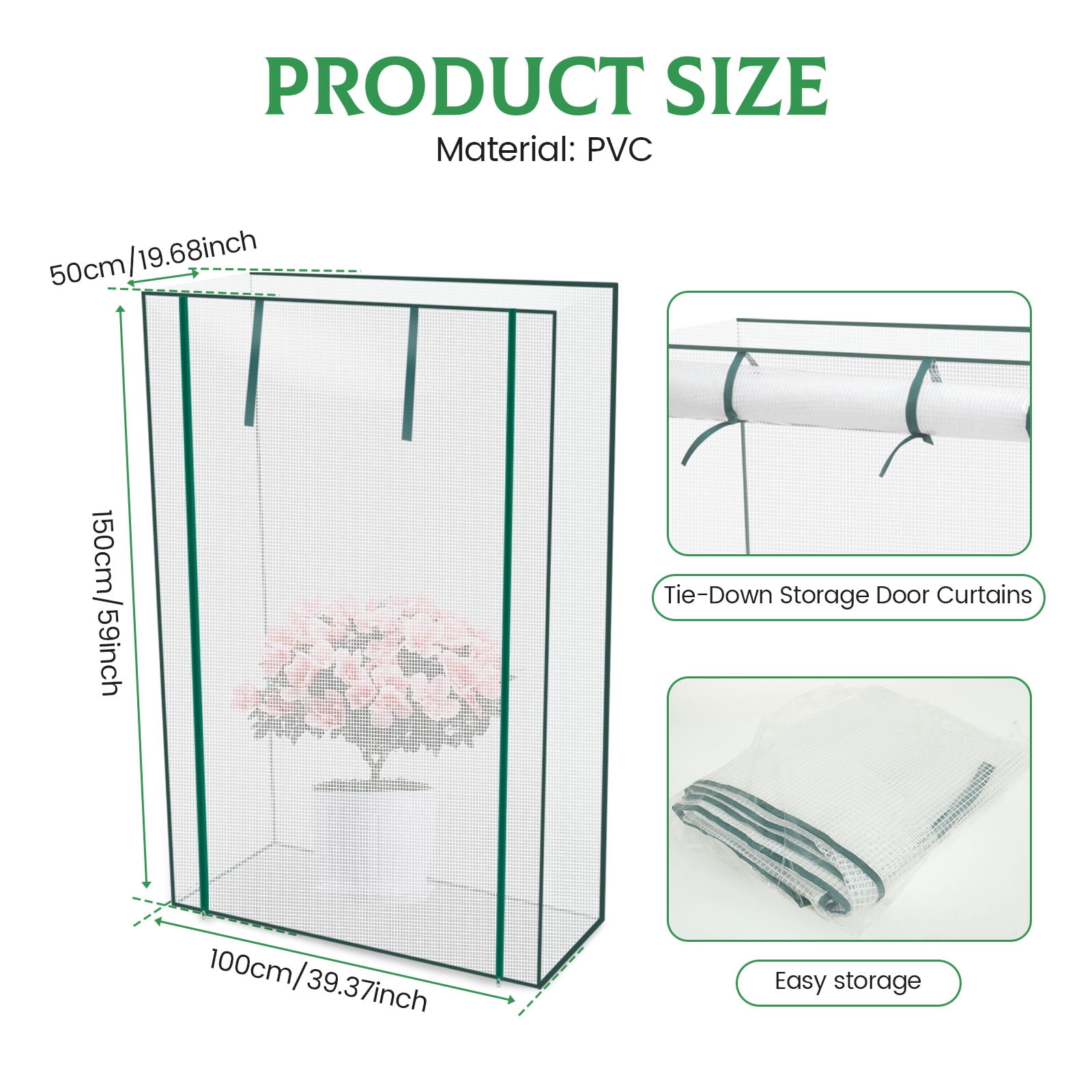 AEVXKHI Mini Greenhouse Clear PVC Greenhouse Innovative Square Small Greenhouse Cover, Plant Greenhouse for Garden Yard Indoor Outdoor Use