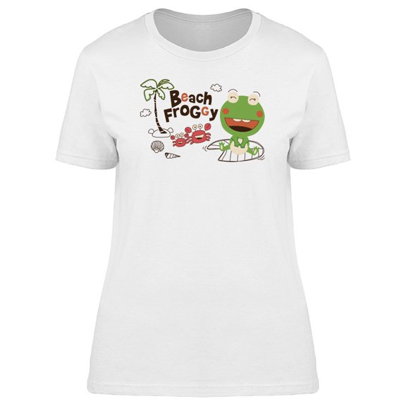 Cute Frog At The Beach Tee Women's -Image by Shutterstock