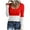 Red, variant on WREESH Womens Fashion Crop Tops Casual Slim Long Sleeve Printing Round Neck T-Shirt Blouse Tops Red