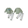 thumbnail image 2 of RUINIXCW Boys 2Pcs Fall Outfits Long Sleeve O Neck Letter Print Sweatshirt Fish Print Pants Sets, 2 of 9