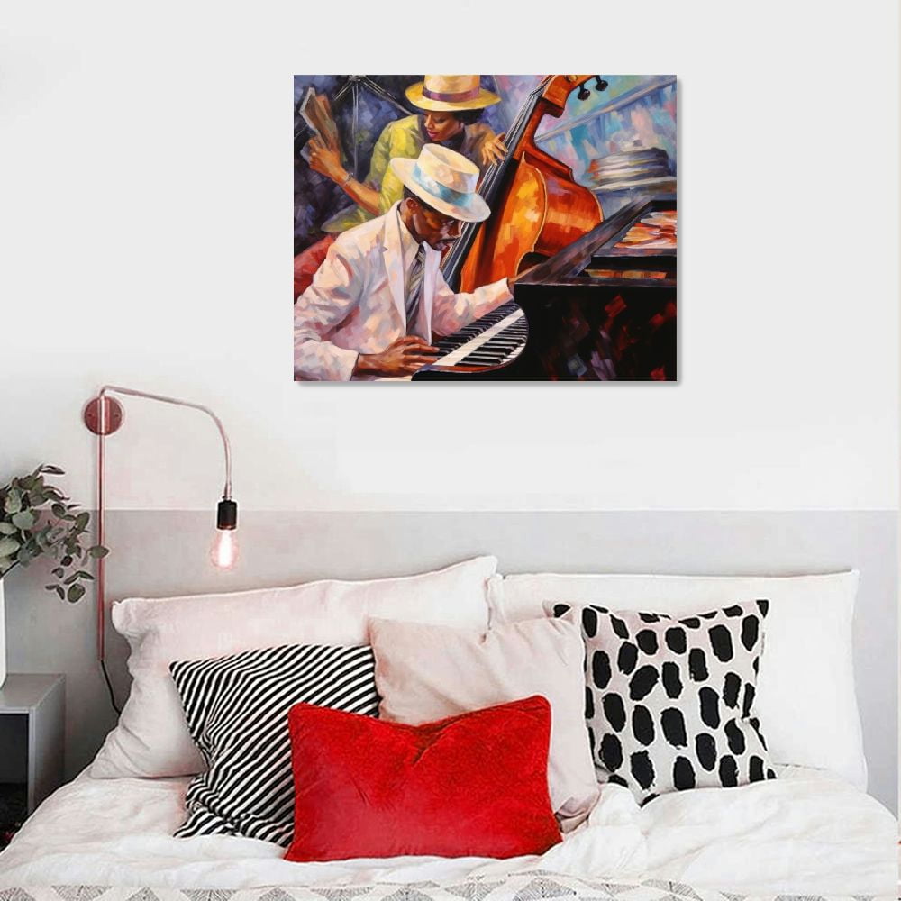ONETECH Canvas Wall Art Abstract - Orange Painting - Large Artwork Print for Living Room