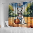 thumbnail image 4 of Happy Father's Day West Highland White Terrier Playing Basketball with Best Dad Jersey Shower Curtain Westie Westy Dog Lover Waterproof Bathroom Bathtub Curtain - 13006, 4 of 5