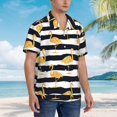 thumbnail image 5 of Daiia Gold Flamingo Hawaiian Shirt for Men Gentle Cotton Regular Short Sleeve Casual-Small, 5 of 9