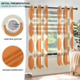 thumbnail image 3 of Yayeee Window Curtains Light Filtering 63"x52" Grommet Panel Pair Home Living Room Decor, Orange Geometric Pattern, 3 of 7
