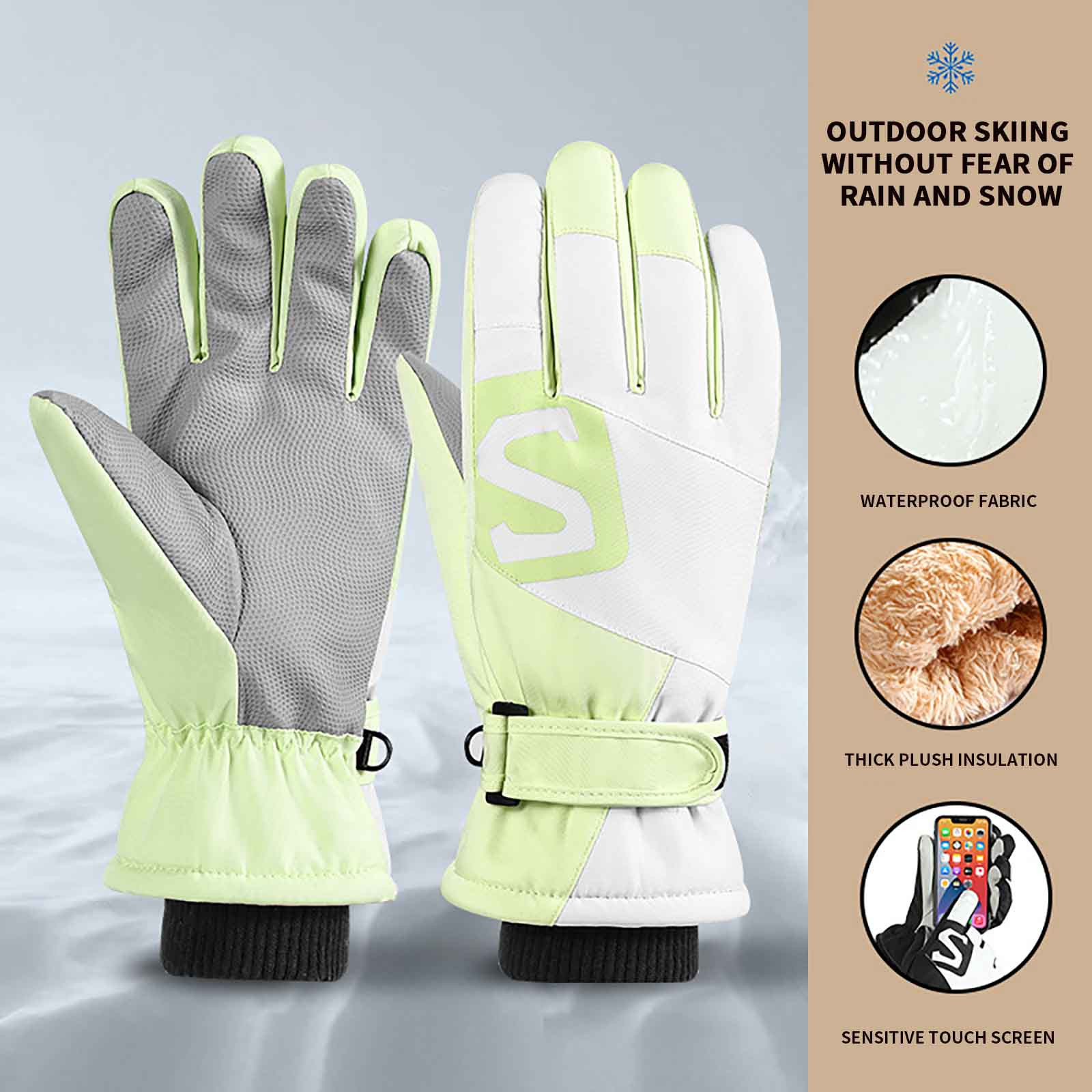 Gants D'hiver Touchscreen Pour Homme Et Femme - Imperméables, Coupe-vent, Thermiques - Pour Ski, Moto, Vélo, Randonnée Et Activités Extérieures