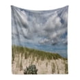 thumbnail image 1 of Massachusetts Soft Flannel Fleece Blanket, Cape Cod Coastline Maritime Vacation Spot with Cloudy Weather Atlantic, Cozy Plush for Indoor and Outdoor Use, 50" x 70", Grey Beige Green, by Ambesonne, 1 of 6