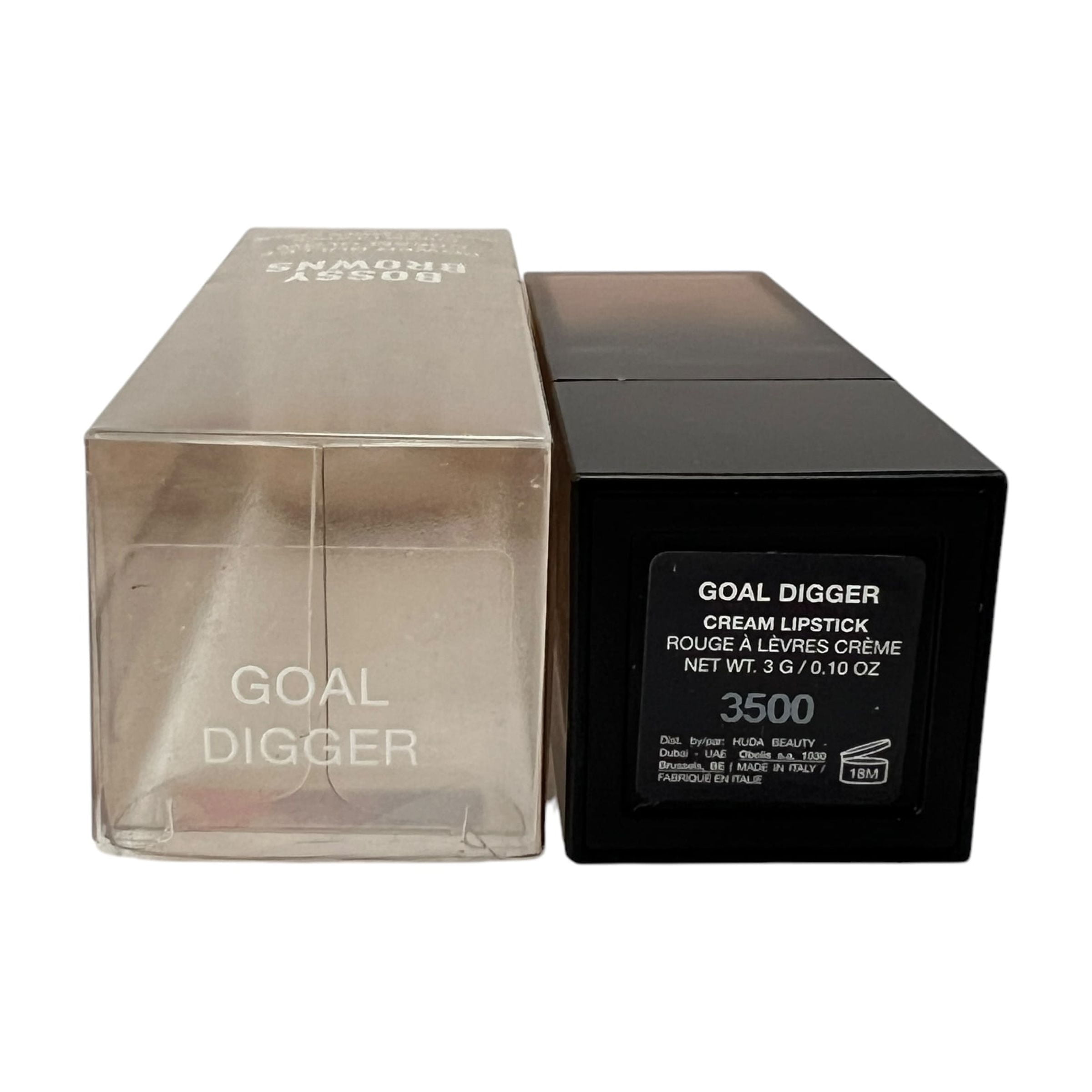 HUDA Beauty Bossy Browns Power Bullet Cream Glow Lipstick Goal Digger