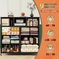 thumbnail image 3 of GALAXHERO 9-Drawer Fabric Dresser, Tall Storage Tower for Bedroom, Entryway, Closet, Chest Organizer Unit with Fabric Bins, Steel Frame, Wood Top, Easy Pull Handle, Charcoal Black Wood Grain Print, 3 of 8