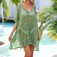 thumbnail image 4 of Couvre-maillots pour Femmes Mode Col Rond Manches Longues Ample Creusé Blouse de Maillot de Bain pour Femmes en Solde, 4 of 7