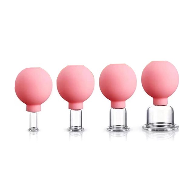Soidarity Herramienta de ventosas de 4 piezas, accesorios de tratamiento para el hogar, cuidado Personal, tazas de terapia corporal segura para Tratamientos faciales Rosado