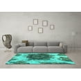 thumbnail image 3 of Ahgly Company Indoor Rectangle Abstract Turquoise Blue Modern Area Rugs, 8' x 12', 3 of 4