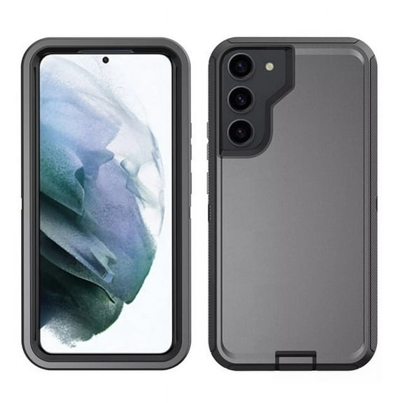 Samsung Galaxy S23 Heavy Duty Defender Rugged Belt Clip Holster Case with Clip - Black/Black