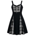 thumbnail image 3 of QATAINLAV Woman Gothic Plaid Mini Dress O-Ring Front Zip A-Line Gothic Dresses Halloween Cosplay Costume, 3 of 9