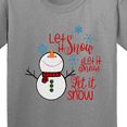 thumbnail image 4 of Inktastic Christmas Let It Snow Cute Snow Man with Snowflakes Youth T-Shirt, 4 of 5