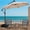 Beige+24 Lights, variant on Autlaycil 5 Pcs Patio Outdoor Furniture Sets Contains 2 Textilene Fabric Rocking Bistro Chairs, Table, 10' Solar Cantilever Umbrella and Cross Base with Sandbag, Grey