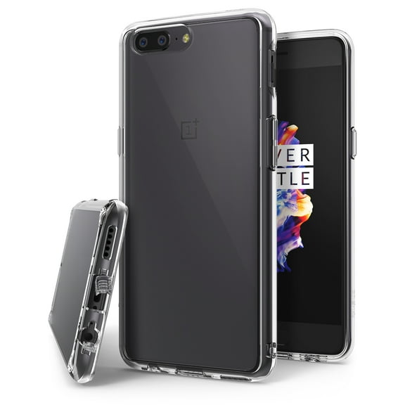 Ringke Fusion Case Compatible with OnePlus 5, Transparent PC Back TPU Bumper Drop Protection Phone Cover - Clear