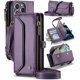 thumbnail image 1 of funda para iPhone 13 Pro, Funda para teléfono tipo Billetera Cruzada con Soporte de Bloqueo RFID, Ranuras para Tarjetas de Carga Inalámbrica Anticaídas, Bandolera de Cuero PU, Correa Ajustable, 1 of 9