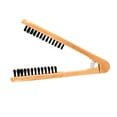 thumbnail image 3 of Professional Hairdressing Comb Double Brushes Wooden Anti static Hair Straightener Tool, 3 of 8