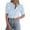 Light Blue, variant on Womens Summer Lace Tops Short Puff Sleeve Casual Dressy Blouses Eyelet Crew Neck Buttom Down Shirts