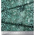 thumbnail image 2 of Soimoi Green Cotton Duck Fabric Leopard & Snake Animal Skin Printed Craft Fabric by the Yard 42 Inch Wide, 2 of 3