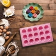 thumbnail image 7 of Rose Silicone Fondant Molds 15 Cavity Flower Cake Resin Mold Candy Chocolate Ice Cube Fondant Molds Kitchen Baking Tools for Sugarcraft Cake Decorating, 11.49*6.69*0.7Inch (1Pcs, Pink), 7 of 7