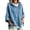 Sky Blue, variant on Hoodies for Women Drawstring 3/4 Sleeve Denim Loose Hooded Sports Sweatshirt,Blue,XXL