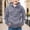 Dark Gray, variant on Boys Solid Color Half-Zip Hooded Sweatshirt, Casual Long Sleeve Pullover with Chest Pockets & Kangaroo Pocket, Fall Winter Warm Hoodie for Kids, Beige 110