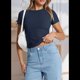 thumbnail image 5 of Camiseta Y2k de Corta Azul Marino L, 5 of 8