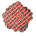 thumbnail image 2 of Letter R Football Scarlet and Grey Foam Coaster Set of 4, 2 of 3