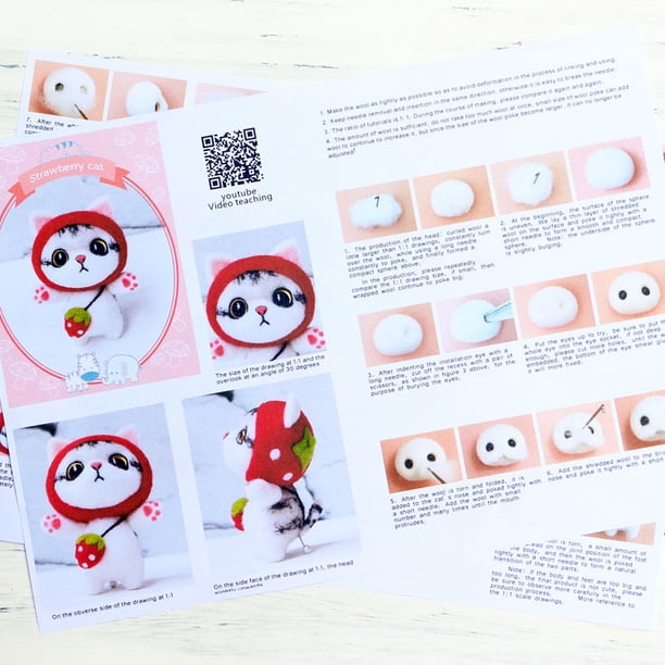 Poupée en Peluche Chien Dessin Animé Kit de Feutrage à l'Aiguille Fournitures de Feutrage en Laine Art DIY pour Maison Enfants Adultes Cadeau (Rouge, Akita Champignon Poupée en Peluche Chien Dessin Animé Kit de Feutrage à l'Aiguille Fournitures de Feutrage en Laine Art DIY pour Maison Enfants Adultes Cadeau (Rouge, Akita Champignon
