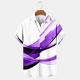 thumbnail image 2 of ZCFZJW Men's Short Sleeve Button Down Vintage Bowling Shirts Hawaiian Casual Printed Beach Shirt Summer Regular Fit Tops with Pockets Purple XL, 2 of 4