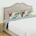 thumbnail image 3 of Yayeee Pillowcase Standard Size Set of 2 Satin Wrinkle Resistant Pillow Case, Blue Retro Print, 3 of 7