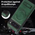 thumbnail image 5 of Dteck Magnetic Case for Google Pixel 9, Compatible with MagSafe, PU Leather TPU Bumper Shockproof Protective Cover with Kickstand,Darkgreen, 5 of 6