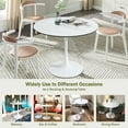 thumbnail image 3 of 41.73" Round Tulip Table in White, Mid-Century Modern Dining Table with Round Top and Pedestal Base, Conference Pedestal Desk, Leisure Coffee Table, Seat for 4-6, Max Loading 400lbs, 3 of 8