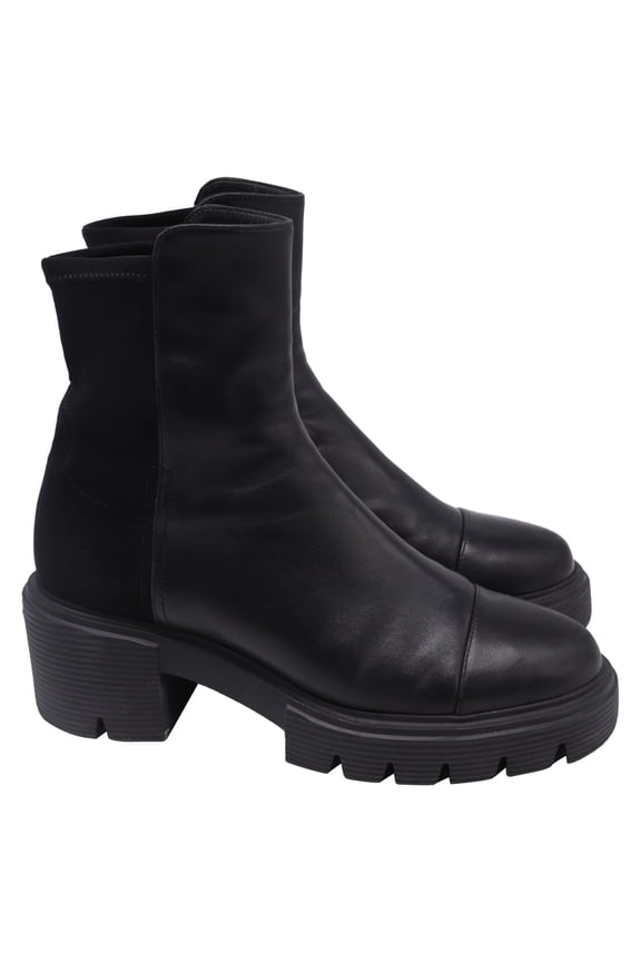 Pre-Owned Stuart Weitzman 5050 Soho Ankle Boots in Black Nappa Leather