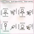 thumbnail image 2 of 1 Box 120Pcs Bead Cap Pin Screw Cup Pearl Bail Screw Eye Pin Bail Eye Pin Peg Bail Stainless Steel Bead Caps Small Screw Eye Pins for Jewelry Making Accessories DIY Half Drilled Beads, 2 of 6