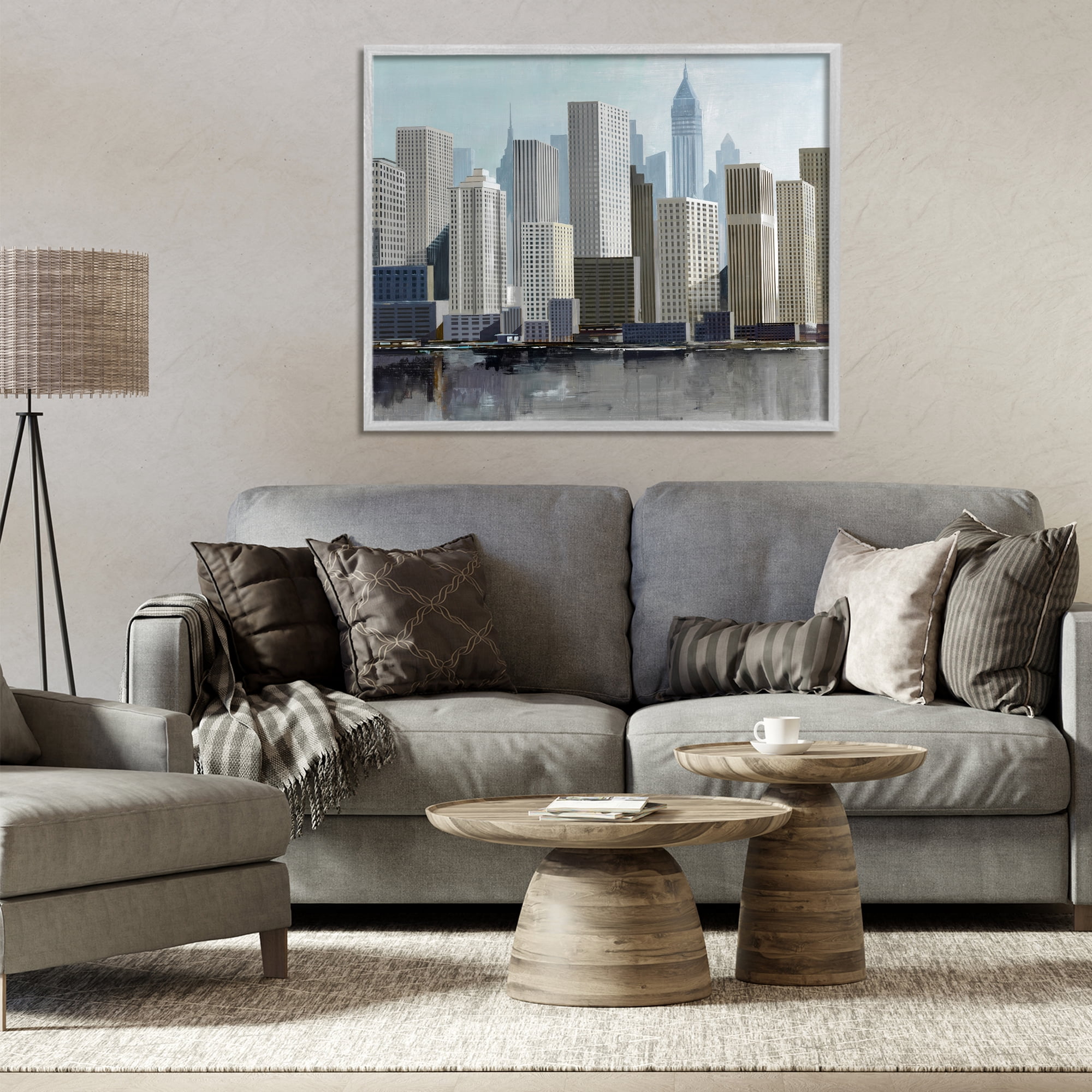 Stupell Industries New York City Sans Bridge Gray Framed Giclee Art, design by Lorenzo Collective