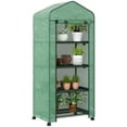 thumbnail image 1 of Outsunny Portable Greenhouse with 4 Tier Shelves, PE Cover, Green, 1 of 10