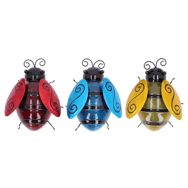 Luces solares de abeja, arte del hierro innovador, luces de abeja alimentadas por energía Solar para jardín al aire libre, Patio, césped y balcón, 3 uds.