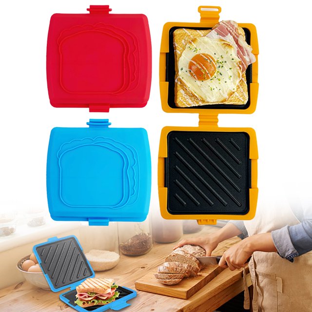 Microwave Toastie Sandwich Maker With Adjustable Silicone Straps Wireless Toastie Maker Nonstick Plate Technology Sandwich Toaster For Cooking Delicious Sandwiches