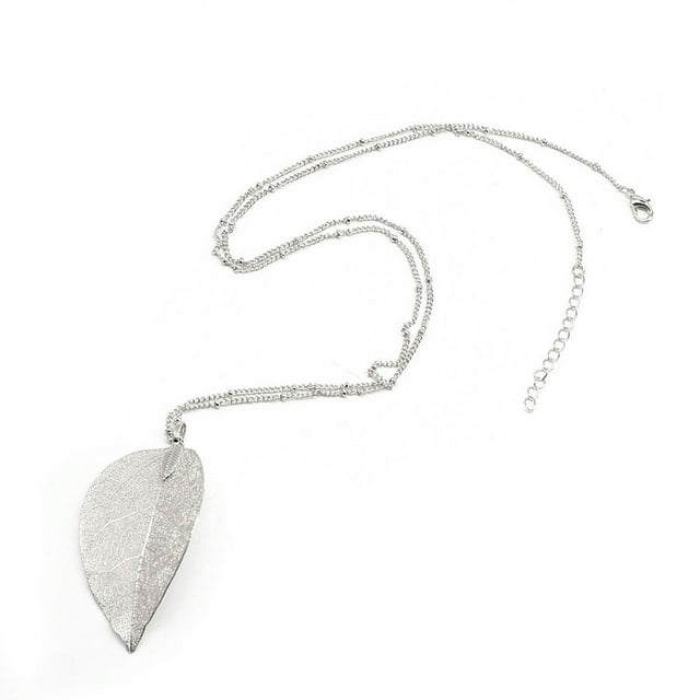 sweethay Joyería para mujer, collares largos con colgante en forma de hoja para decoración de ropa, adorno de ropa hueco sencillo y encantador Ropa, zapatos y accesorios Miscelánea Plata