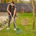 thumbnail image 2 of Garden Rake Artificial Grass Rake Heavy Duty Metal Leaf Rake For Lawns Green Color Free Size Stainless Steel Rake C-275 Green, 2 of 6