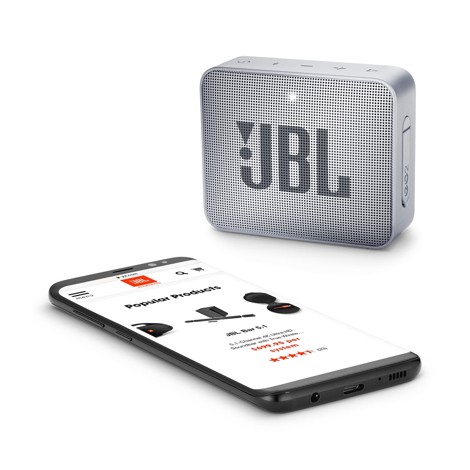 JBL Go 2 - Portable Bluetooth speaker - Ash Gray
