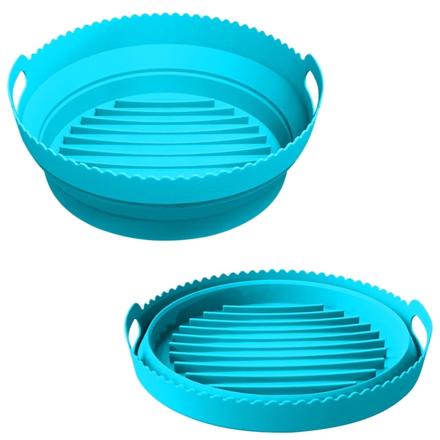 Xihbxyly Olla para Freidora Plegable, Diseño Compacto, Silicona Ecológica, Apta para Lavavajillas, Mantiene Los Alimentos Frescos, Hasta 232 °C, Compatible con Freidoras de 21,5 X 21,5 X 3,6 Cm.