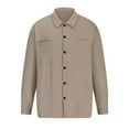 thumbnail image 5 of APEXFWDT Mens Waffle Lightweight Jacket Casual Button Down Shacket Jacket Long Sleeve Solid Color Jacket with Pockets, 5 of 7