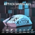 thumbnail image 5 of ATTACK SHARK X11 Wireless Gaming Mouse with RGB Magnetic Charging Dock, PixArt PAW3311 Sensor, Ultralight 59g Tri-Mode Gaming Mouse with Tape, Wired/2.4G/BT, 22K DPI for PC/Mac-White&Tape, 5 of 10